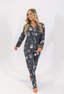 Black Halloween Toile Long Sleeve & Pant Pajama Set