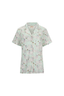 Swan in Pastel Green Short Sleeve & Cropped Pant Pajama Set