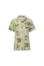 Fancy Fowl in Sage Green Short Sleeve & Cropped Pant Pajama Set
