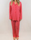 Pink & Red Checkered Long Pajama Set