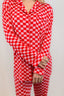 Pink & Red Checkered Long Pajama Set