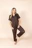 Espresso Checkered Short Sleeve & Cropped Pant Pajama Set