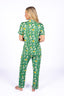 Palmera with Pink Piping Short Sleeve & Cropped Pant Pajama Set