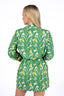 Palmera with Pink Piping Short Robe