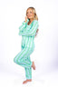 Seafoam Wave Long Sleeve & Cropped Pant Pajama Set
