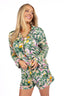 Lavender Tropics Long Sleeve & Short Pajama Set
