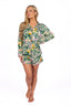 Lavender Tropics Long Sleeve & Short Pajama Set