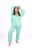 Seafoam Wave Long Sleeve & Cropped Pant Pajama Set