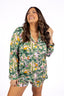 Lavender Tropics Long Sleeve & Short Pajama Set