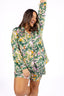 Lavender Tropics Long Sleeve & Short Pajama Set