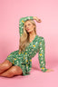 Palmera with Pink Piping Short Robe