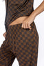 Espresso Checkered Short Sleeve & Cropped Pant Pajama Set