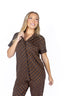 Espresso Checkered Short Sleeve & Cropped Pant Pajama Set