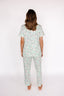 In My Sundays classic women's pajama set—short sleeve and cropped pant in swan in pastel green.