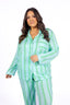 Seafoam Wave Long Sleeve & Cropped Pant Pajama Set