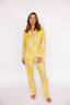 In My Sundays classic women's pajama set—long sleeve & pant pajama set in blooms in buttercream.