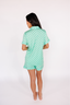 In My Sundays classic women's pajama set—short sleeve & short set in seafoam checkered.