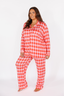 Red & Pink Argyle Long Sleeve & Pant Pajama Set