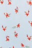 Pattern of Santa illustrations on a light blue background