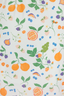 Fruit and floral pattern on a white background